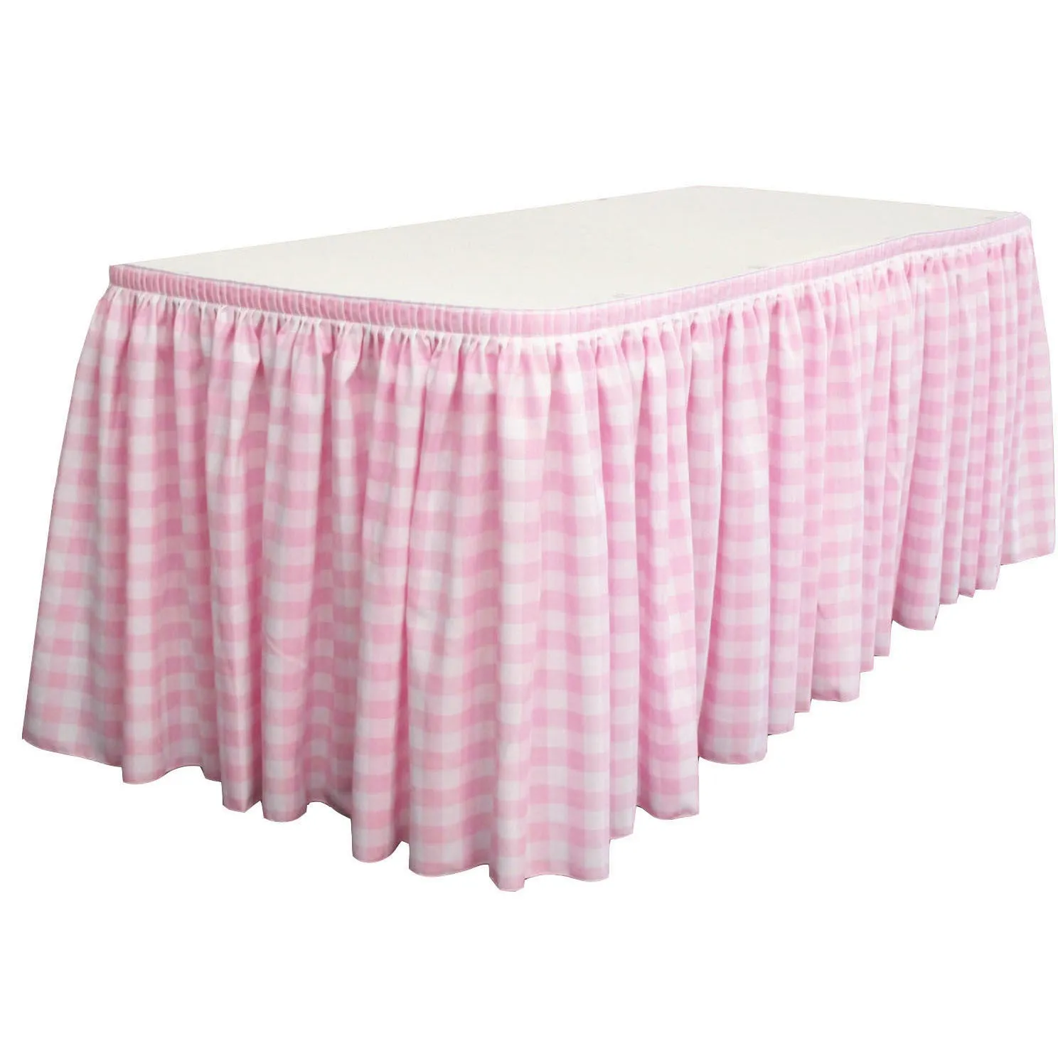 Checkered Table Skirt 17-Foot by 29-Inch Long with 10 L-Clips