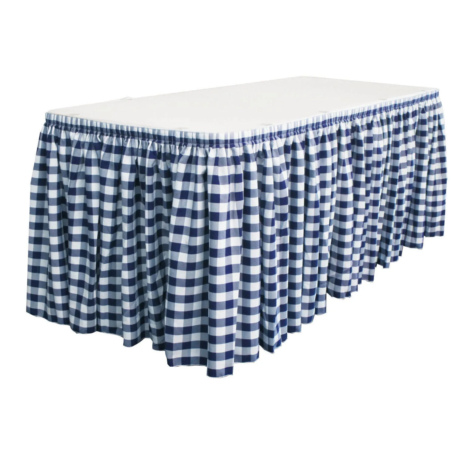 Checkered Table Skirt 17-Foot by 29-Inch Long with 10 L-Clips
