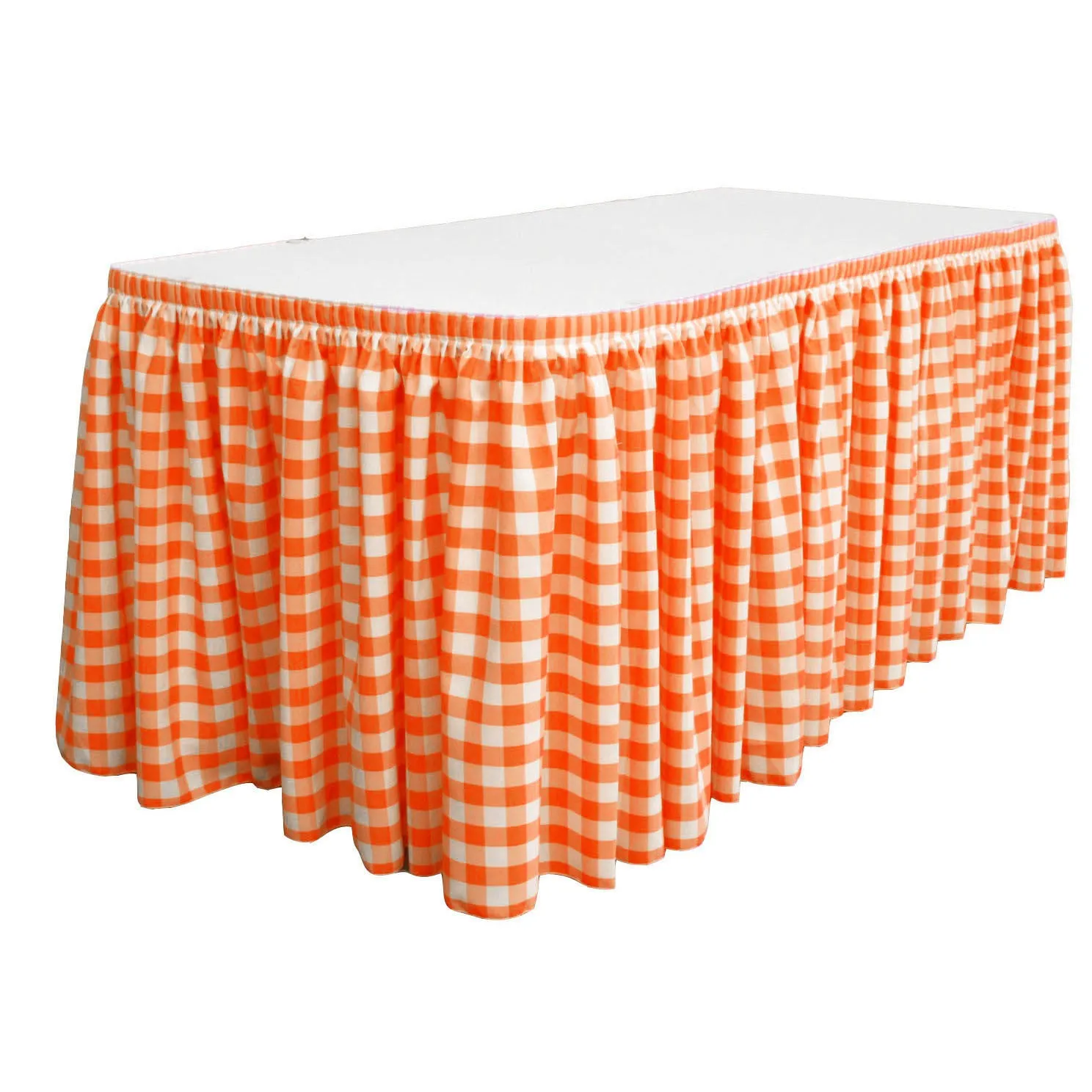 Checkered Table Skirt 17-Foot by 29-Inch Long with 10 L-Clips