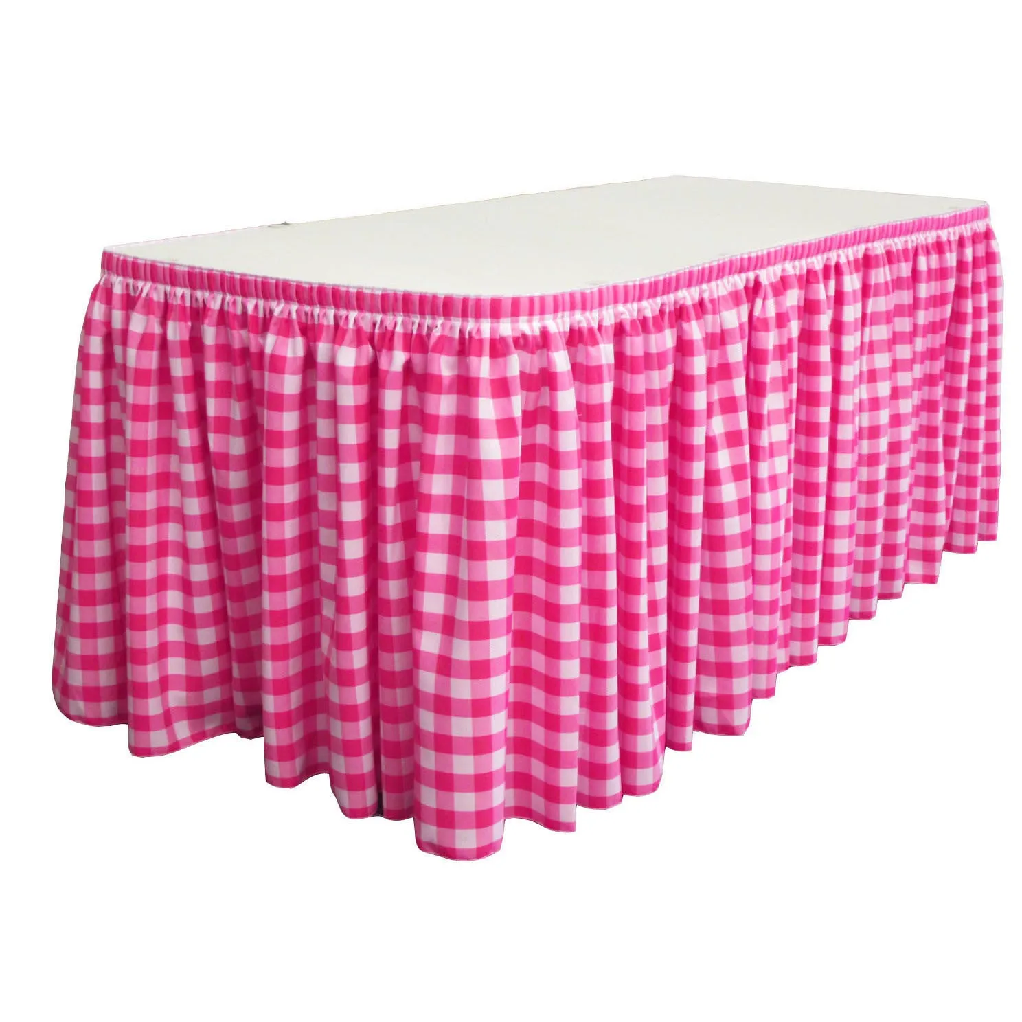 Checkered Table Skirt 17-Foot by 29-Inch Long with 10 L-Clips