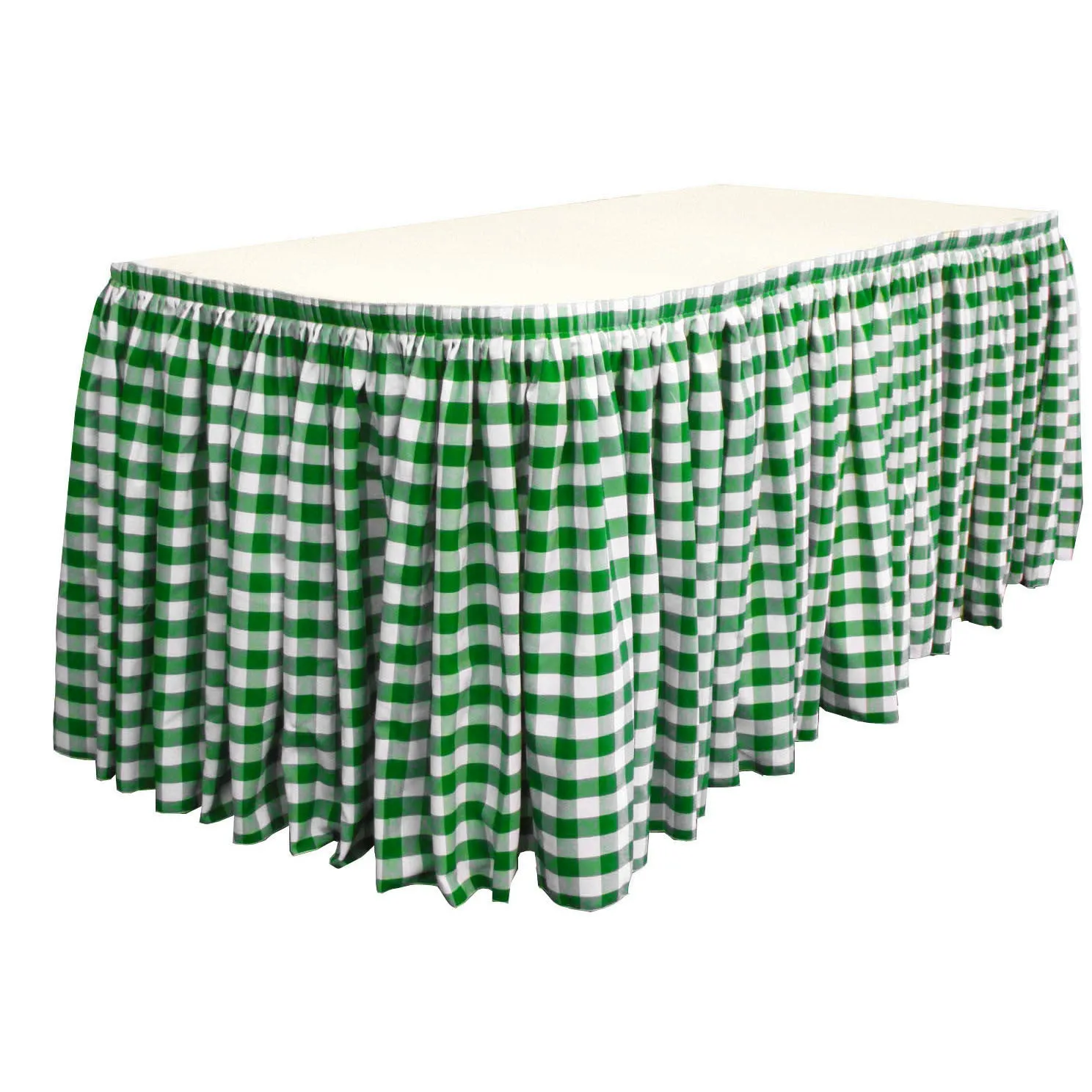 Checkered Table Skirt 17-Foot by 29-Inch Long with 10 L-Clips