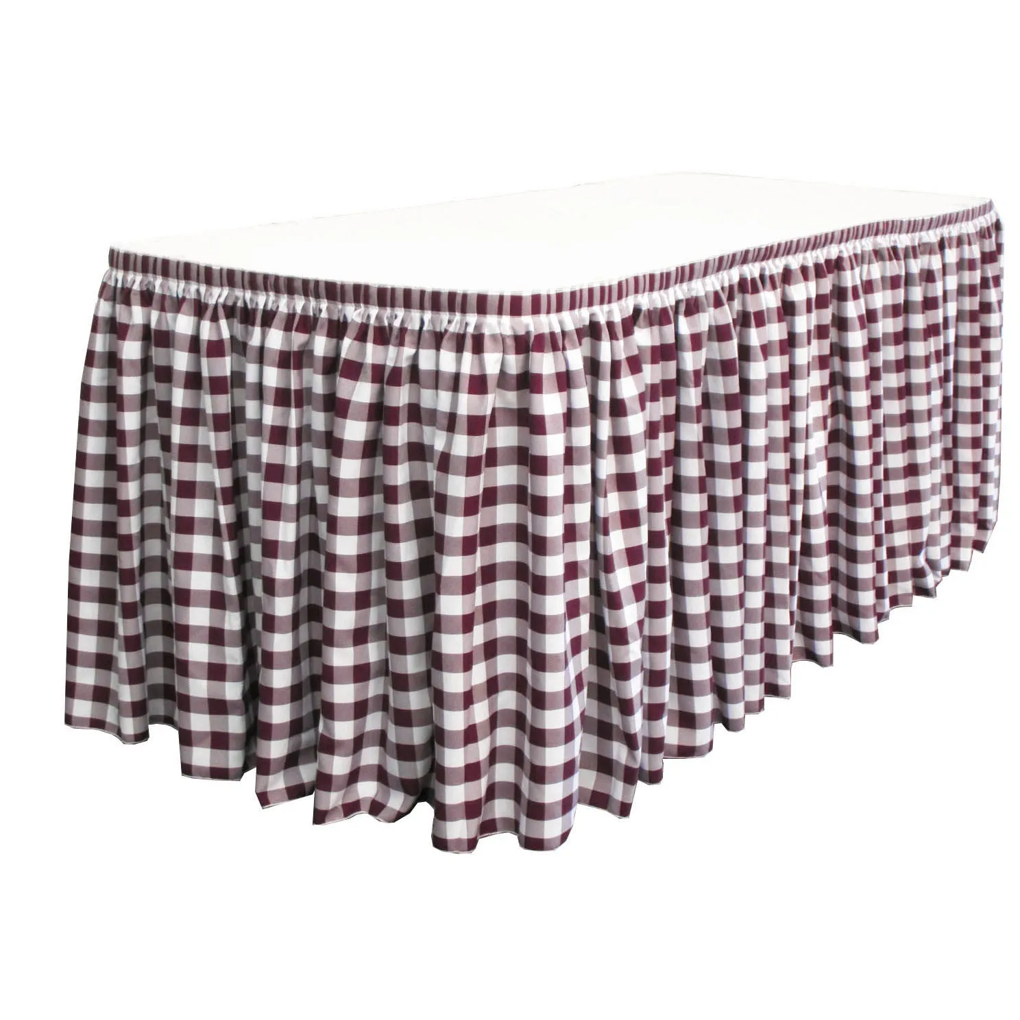 Checkered Table Skirt 17-Foot by 29-Inch Long with 10 L-Clips