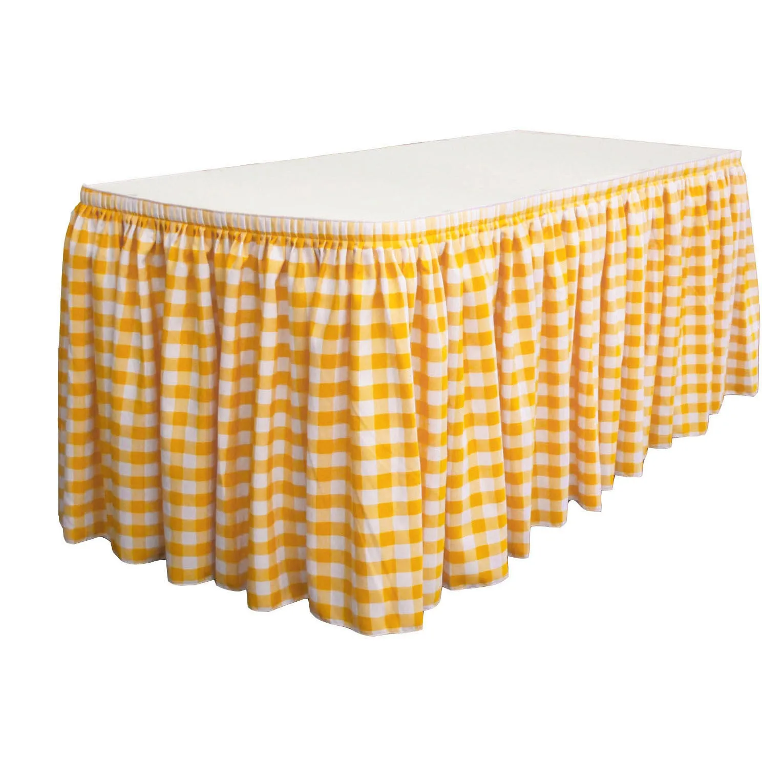Checkered Table Skirt 17-Foot by 29-Inch Long with 10 L-Clips