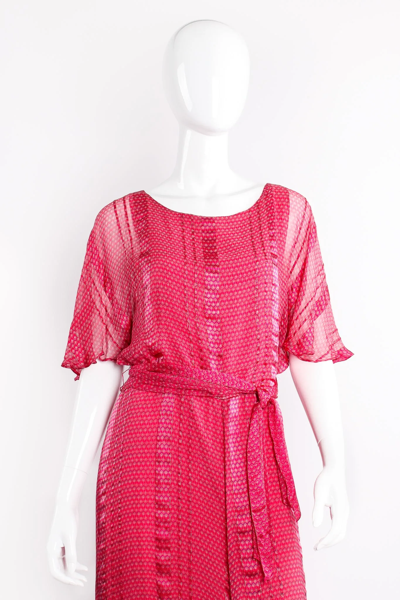 Chiffon Print Butterfly Sleeve Dress