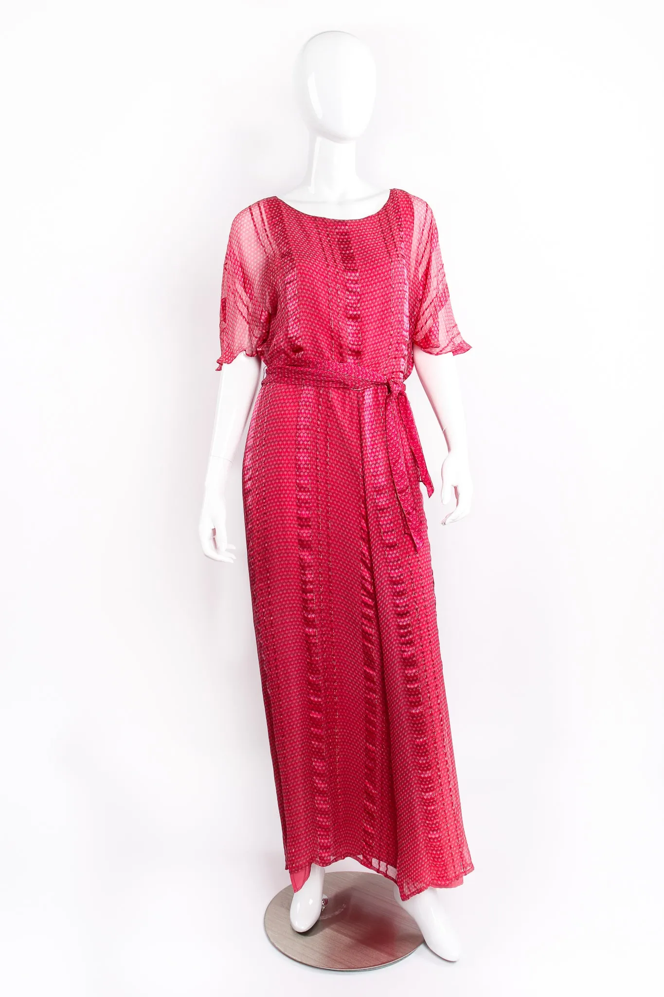 Chiffon Print Butterfly Sleeve Dress