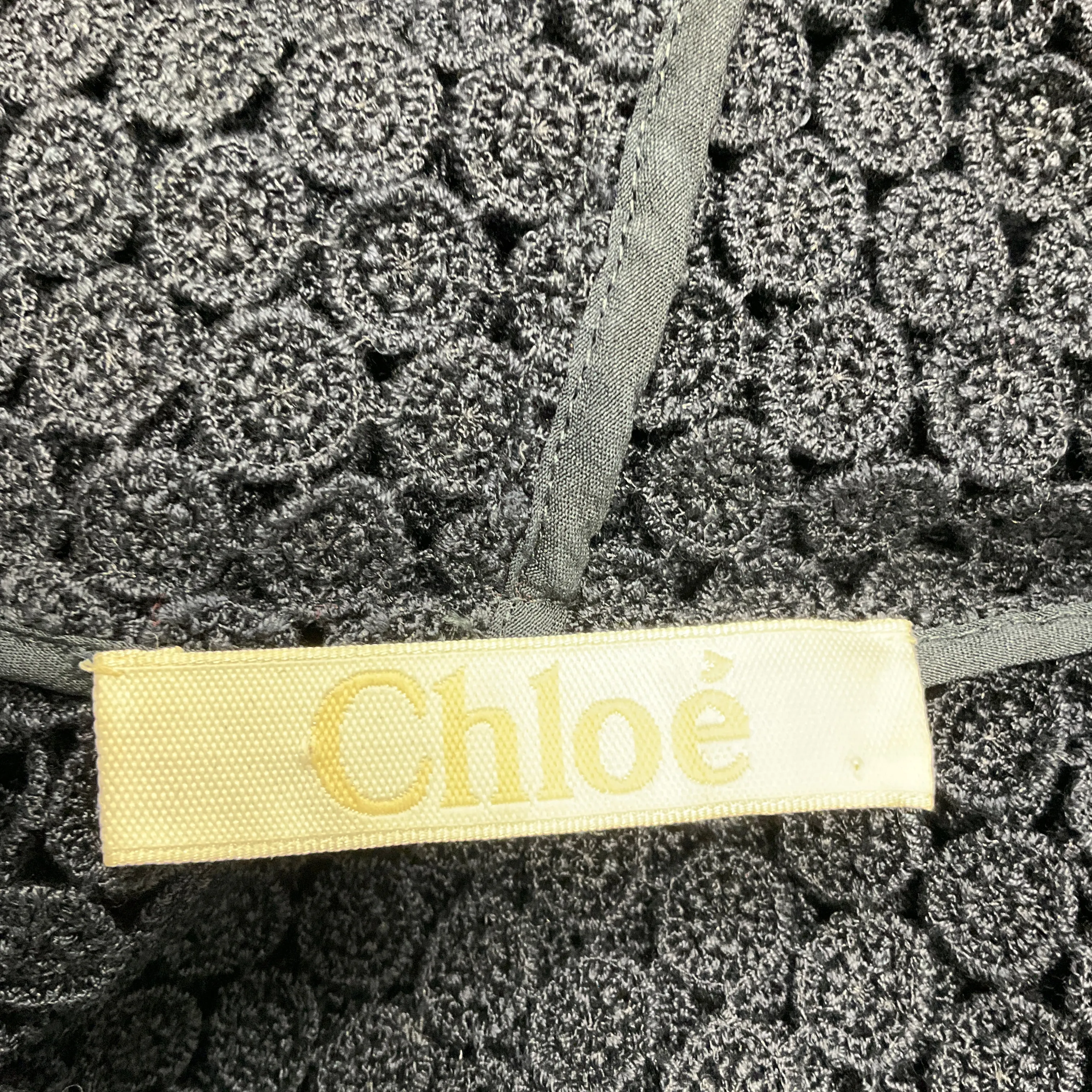 Chloe Deep Navy Eyelet Lace Hooded Poncho