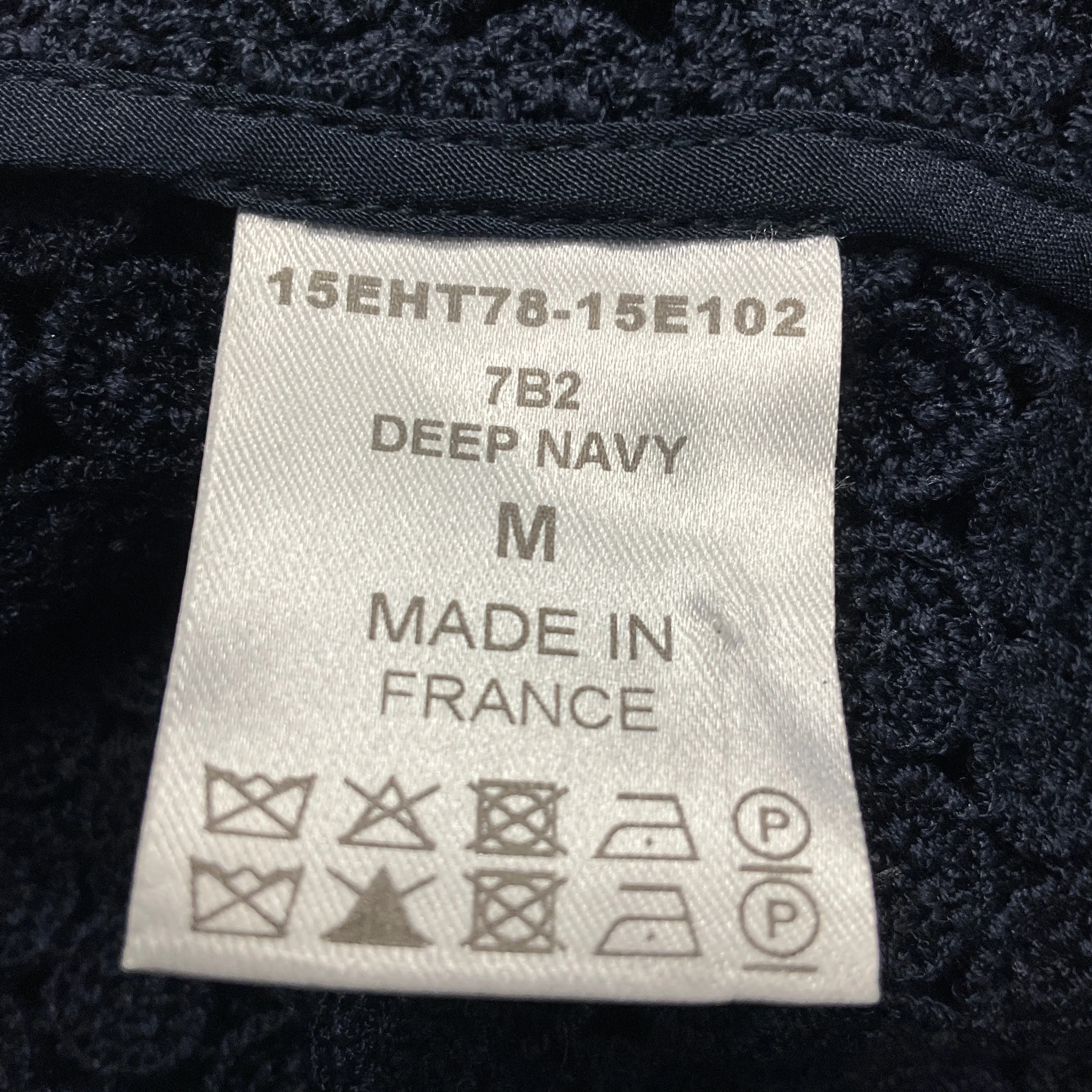 Chloe Deep Navy Eyelet Lace Hooded Poncho