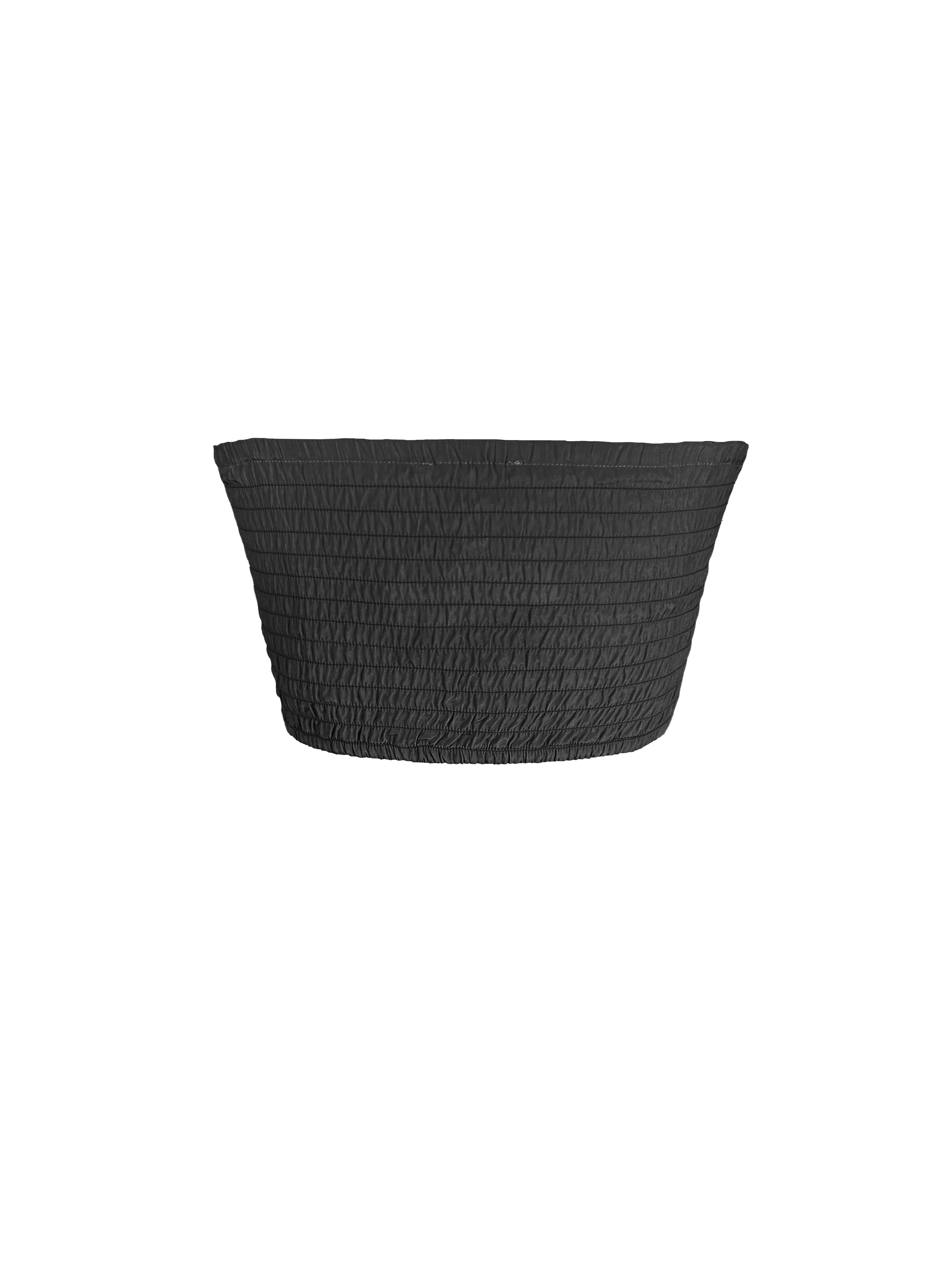 Ciara Silk Smocking Bandeau Black