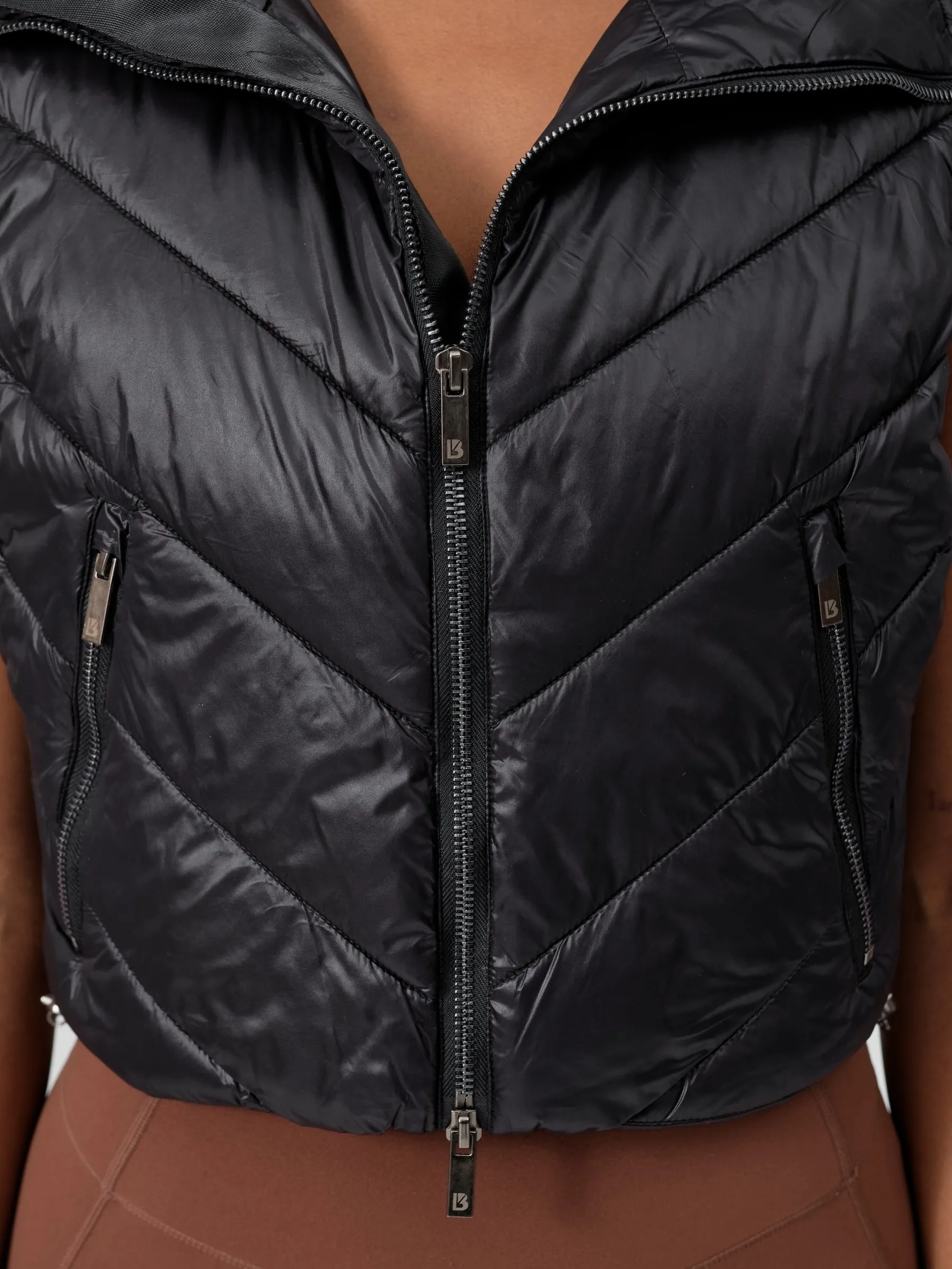 Cinch Waist Puffer Vest - Onyx Black