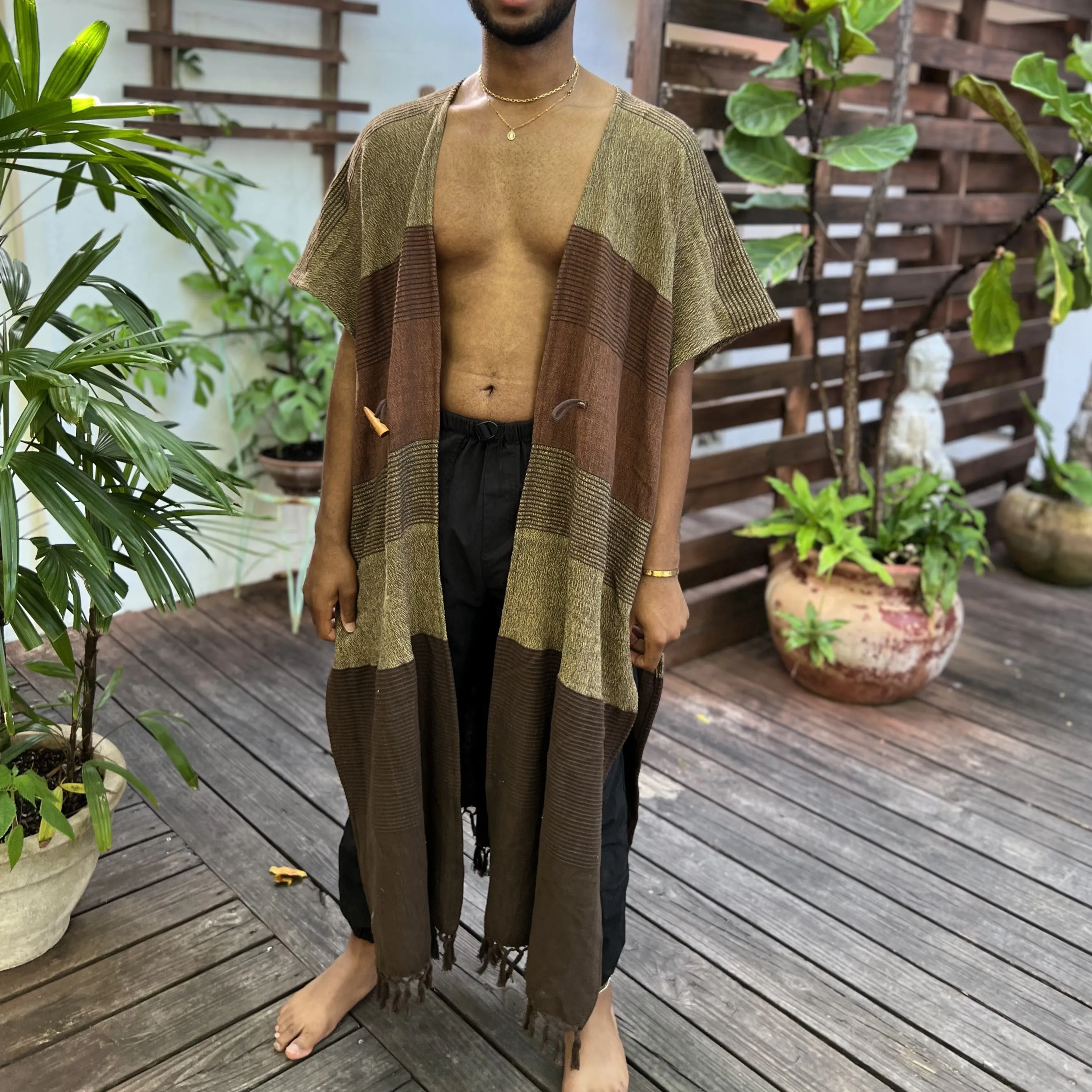 Clay | Handwoven Poncho | Him