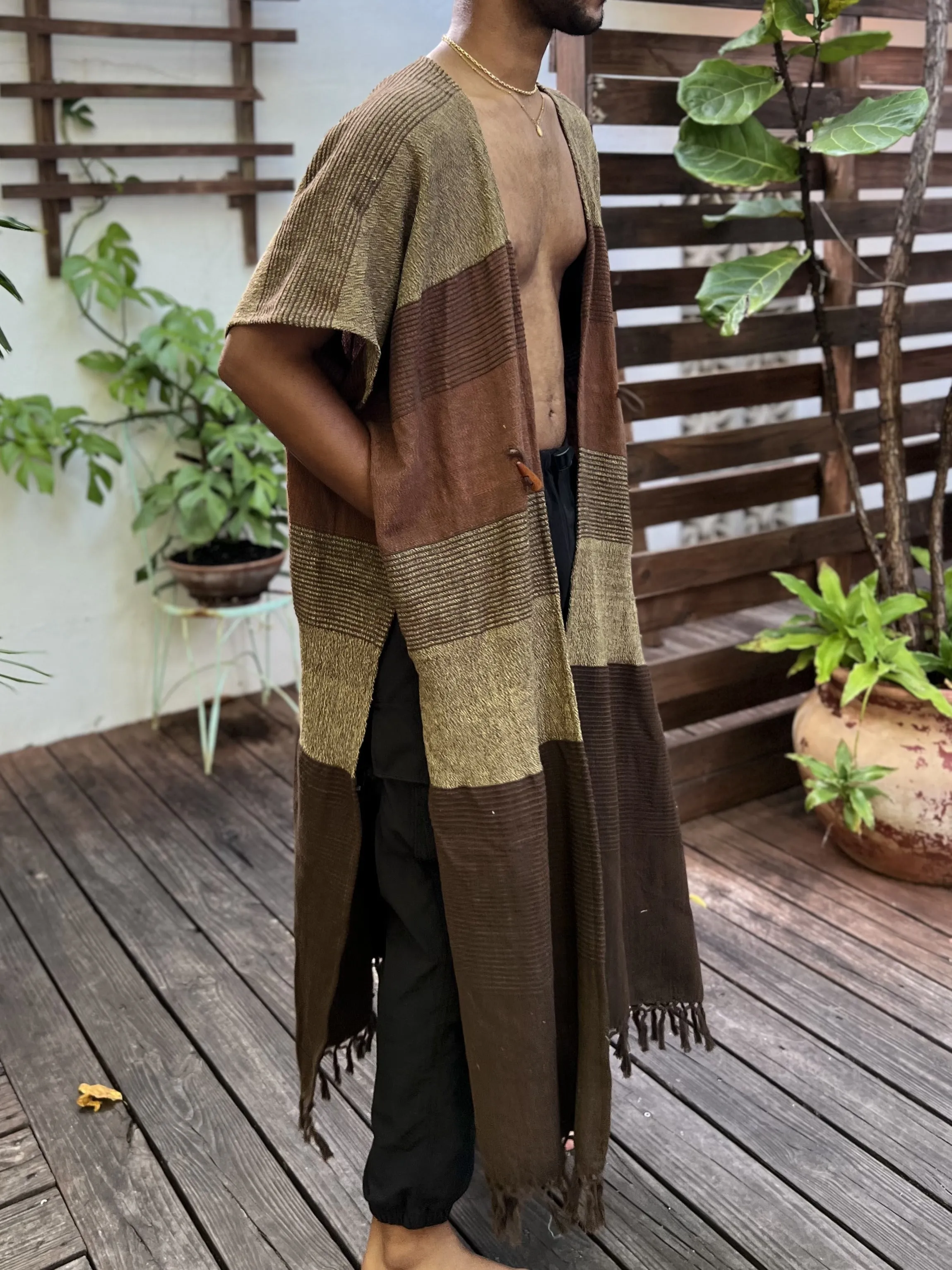 Clay | Handwoven Poncho | Him