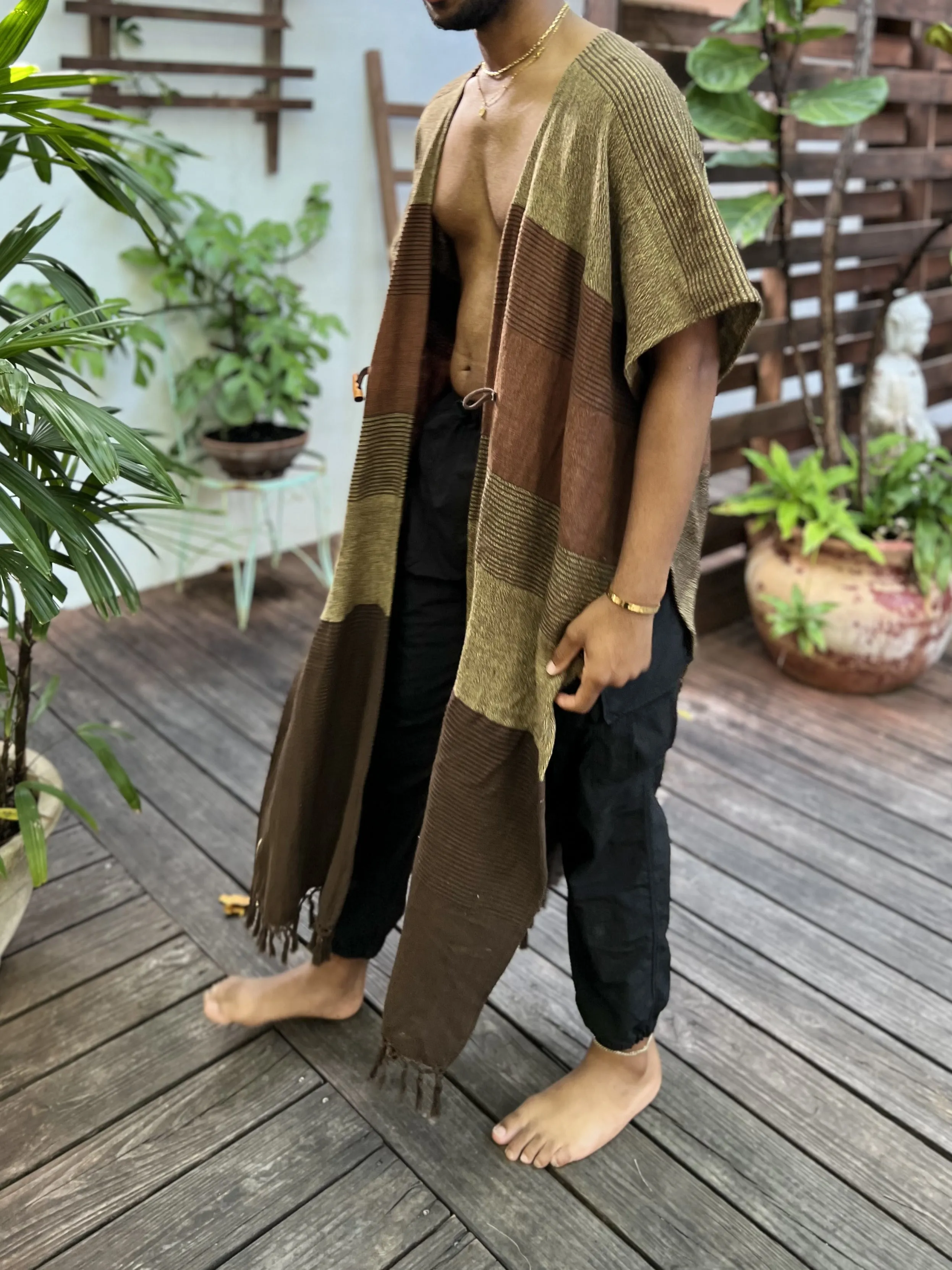 Clay | Handwoven Poncho | Him