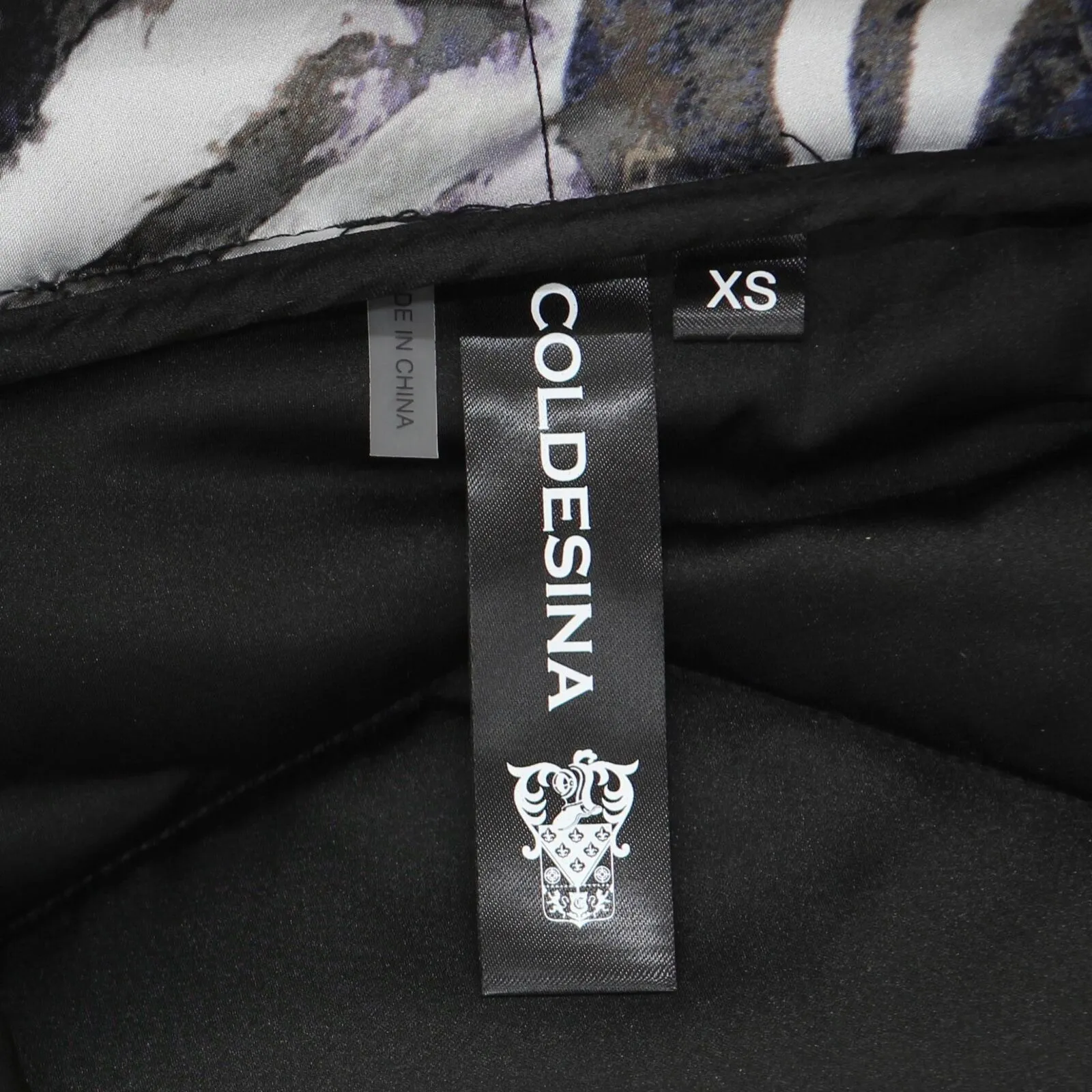 Coldesina Womens Printed Puffer Jacket with Zip Pockets Silver Tiger Gray XS