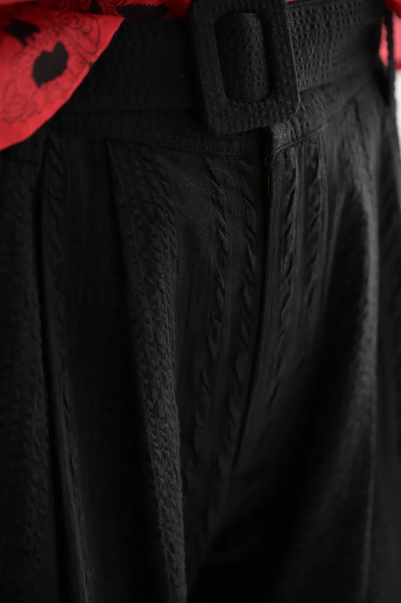 Colette Noir Seersucker Pant in Black