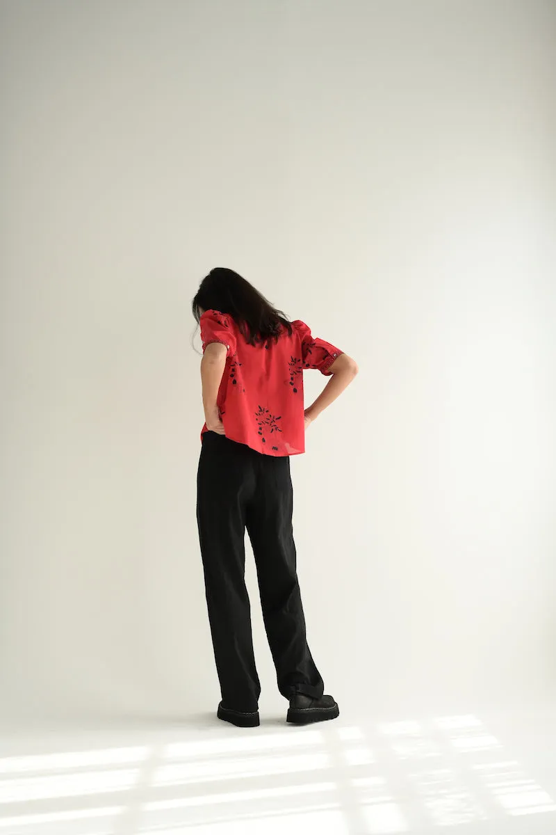 Colette Noir Seersucker Pant in Black