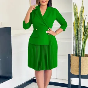 Collar Pleated Suit