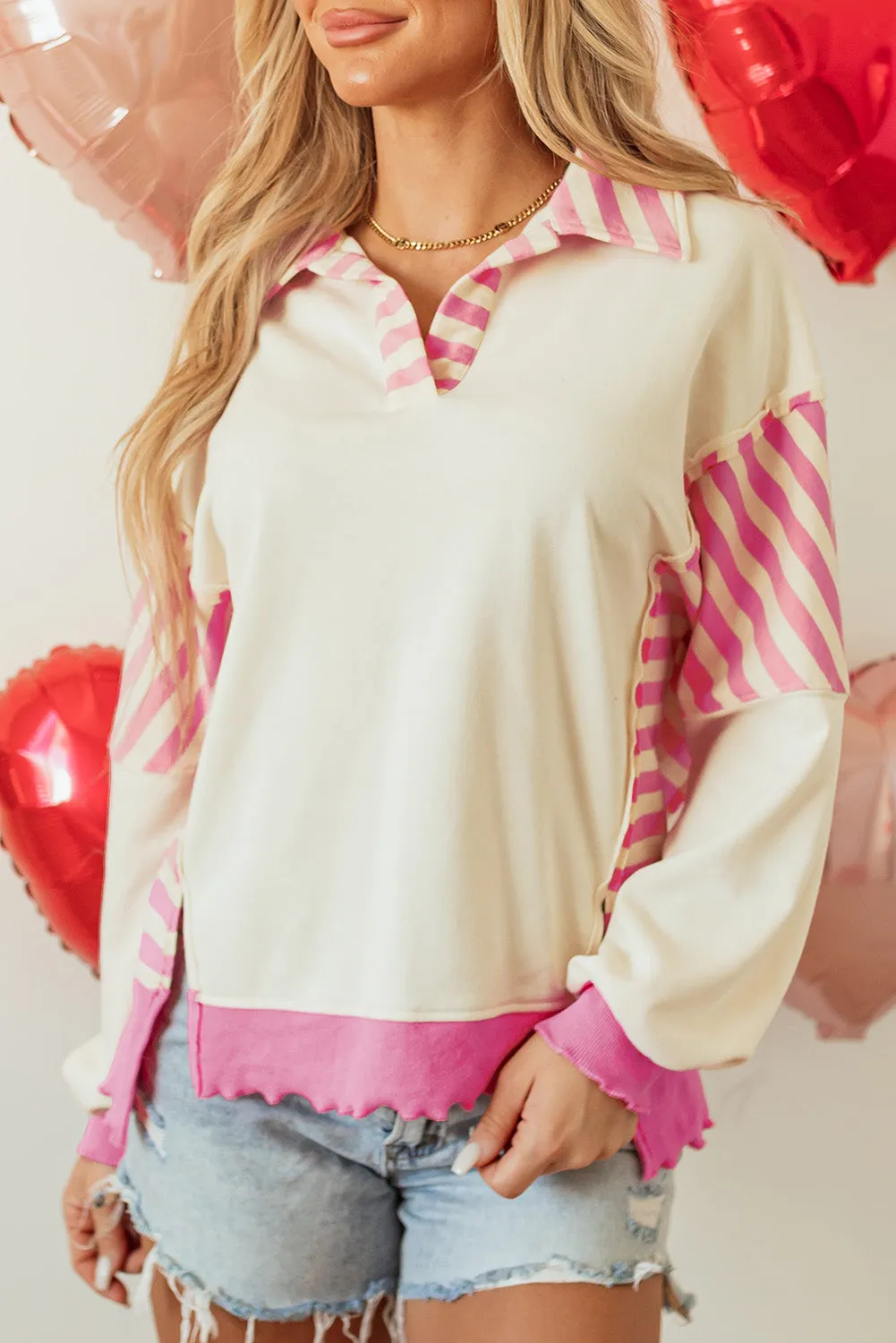 Collared French Terry Knit Top