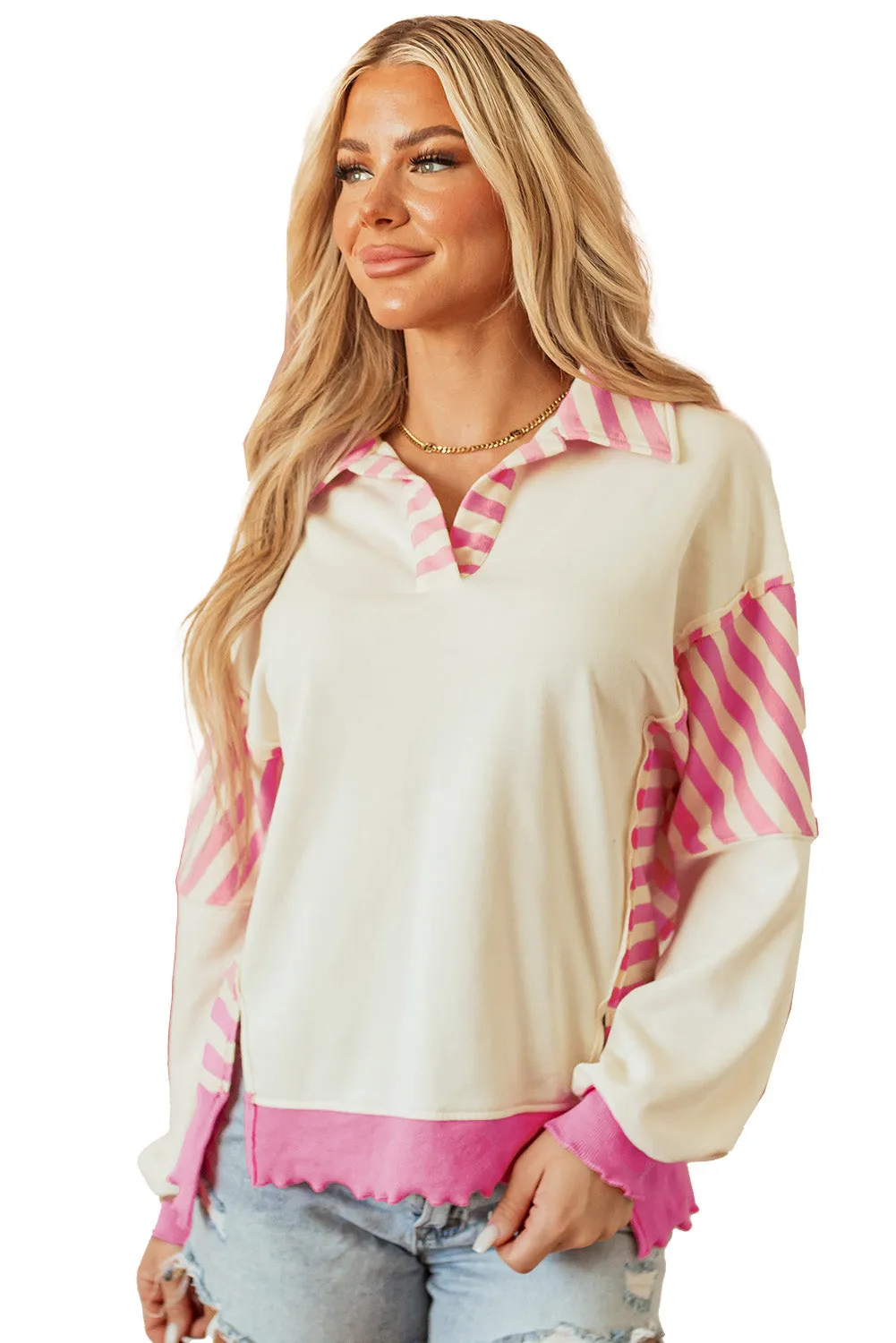 Collared French Terry Knit Top