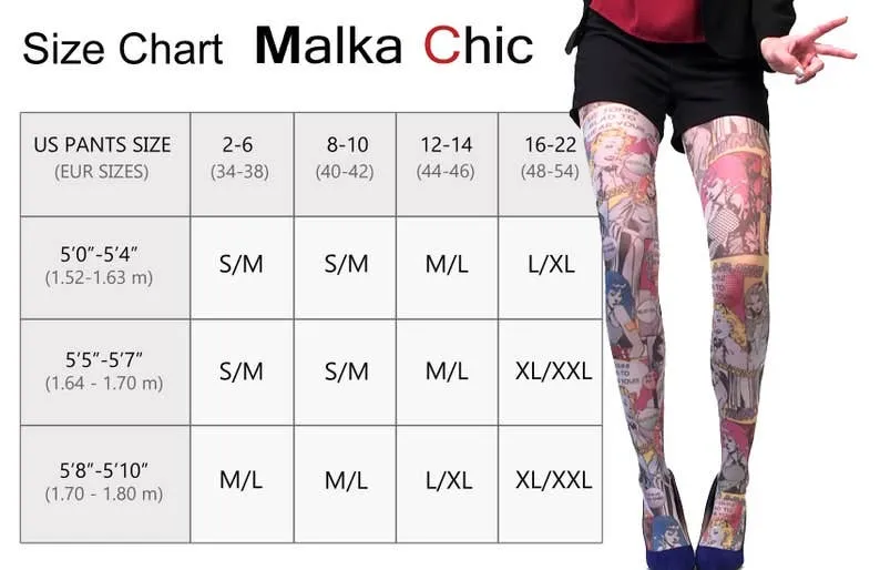Comfortable Carnaby Tights for Women - Colorful Print