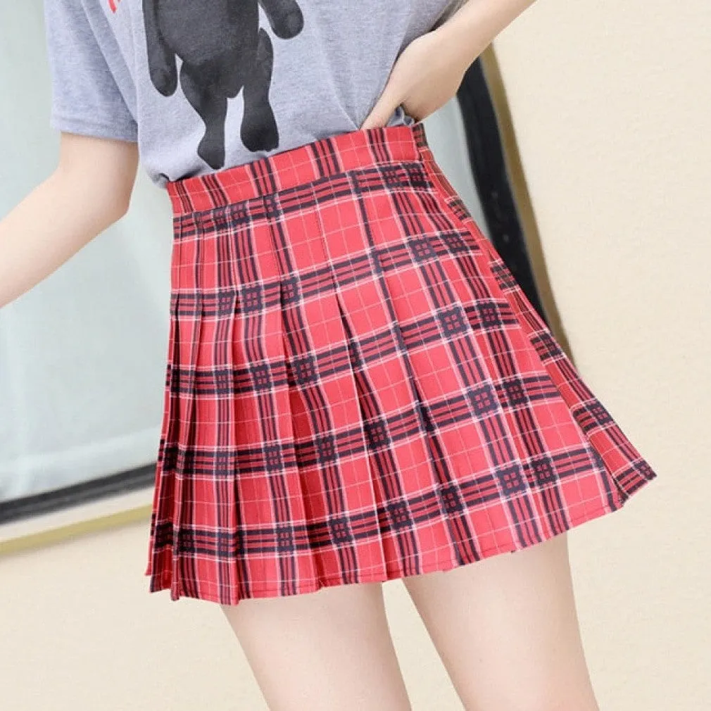 ContiNent 33 Summer Women Skirts Korean Cute Style Plaid Skirts for Girls High Waist School Pleated Mini Skirts Women