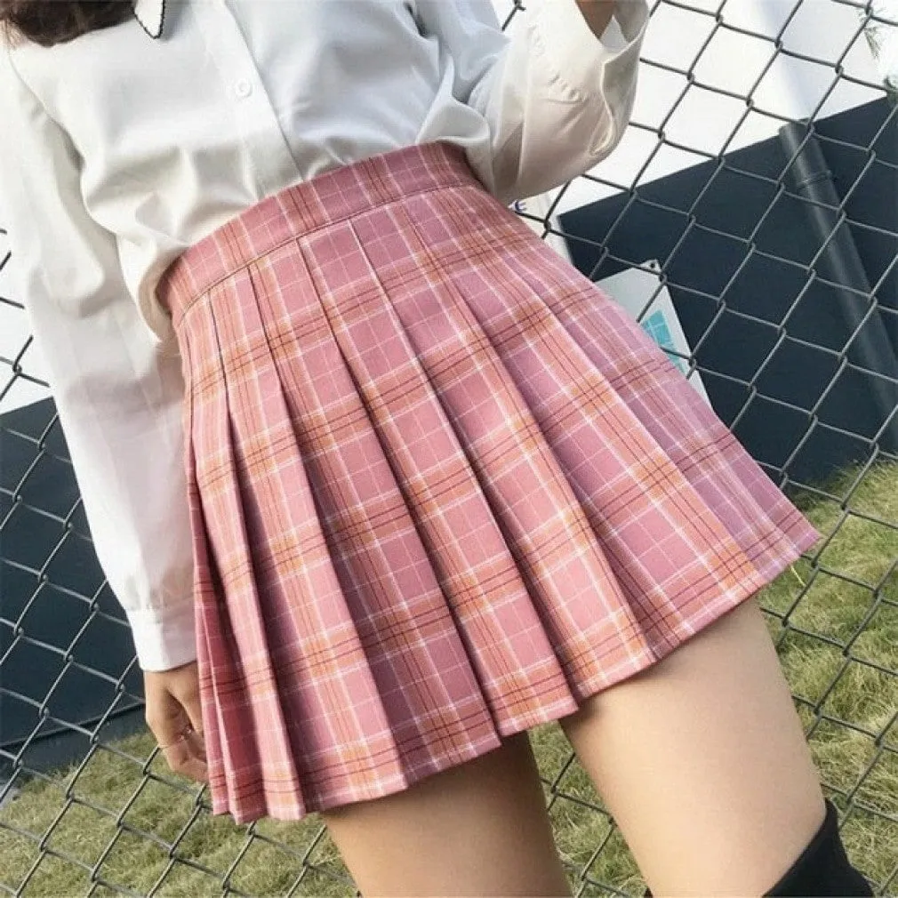 ContiNent 33 Summer Women Skirts Korean Cute Style Plaid Skirts for Girls High Waist School Pleated Mini Skirts Women