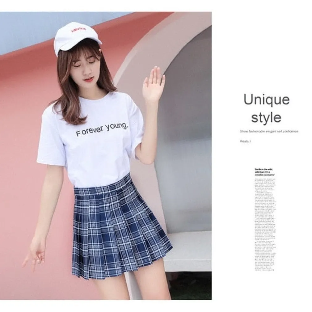 ContiNent 33 Summer Women Skirts Korean Cute Style Plaid Skirts for Girls High Waist School Pleated Mini Skirts Women