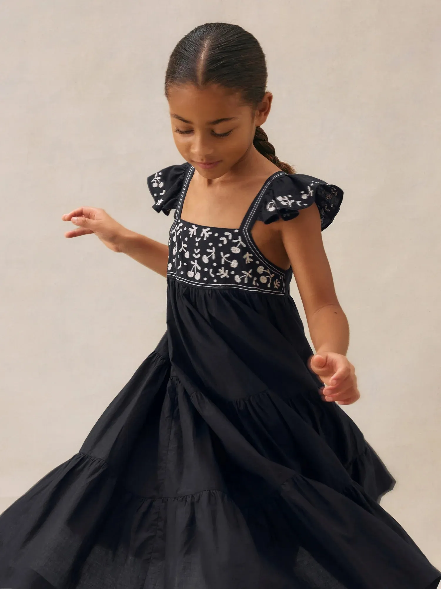 Cora Cherry Embroidered Dress