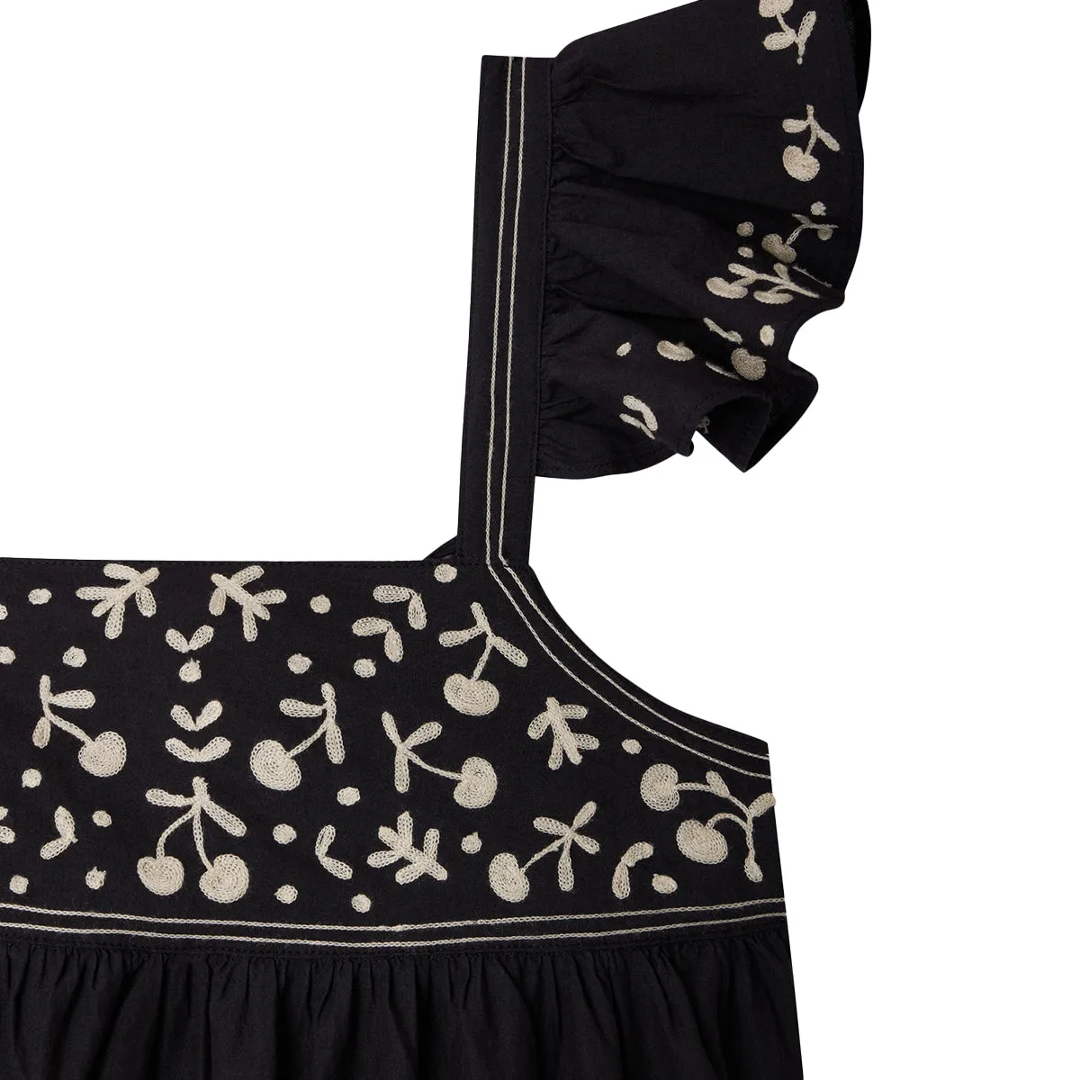Cora Cherry Embroidered Dress