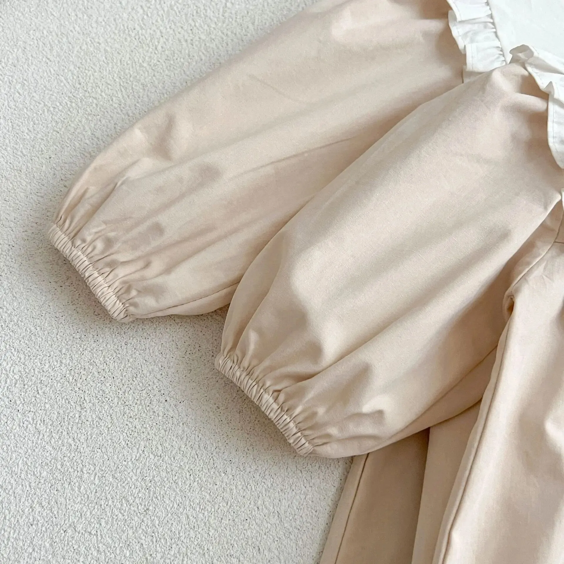 Cotton Dress With Contrasted Collar