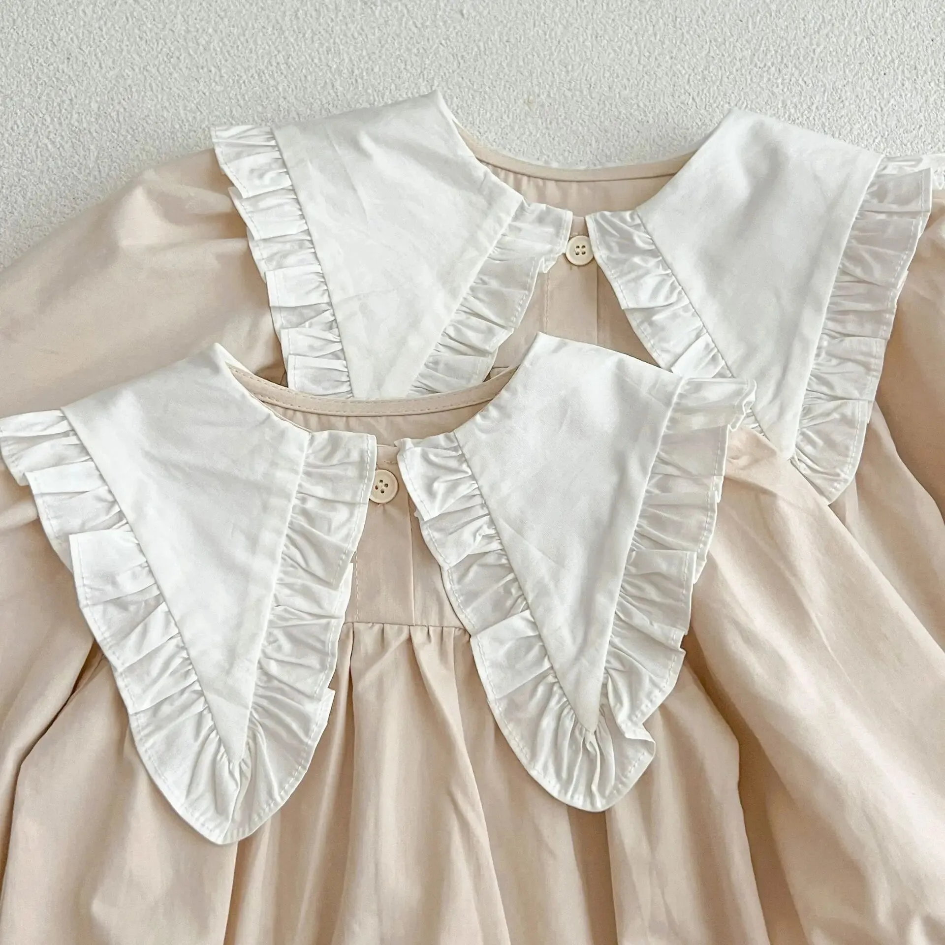 Cotton Dress With Contrasted Collar