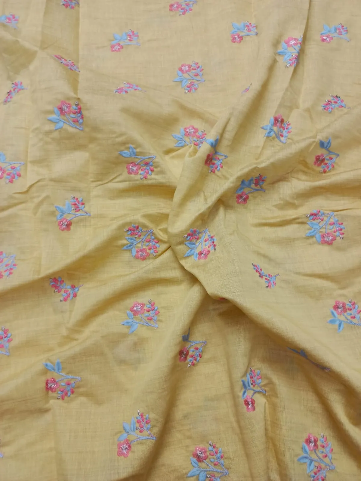 Cotton Linen Embroidered Fabric