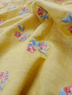Cotton Linen Embroidered Fabric