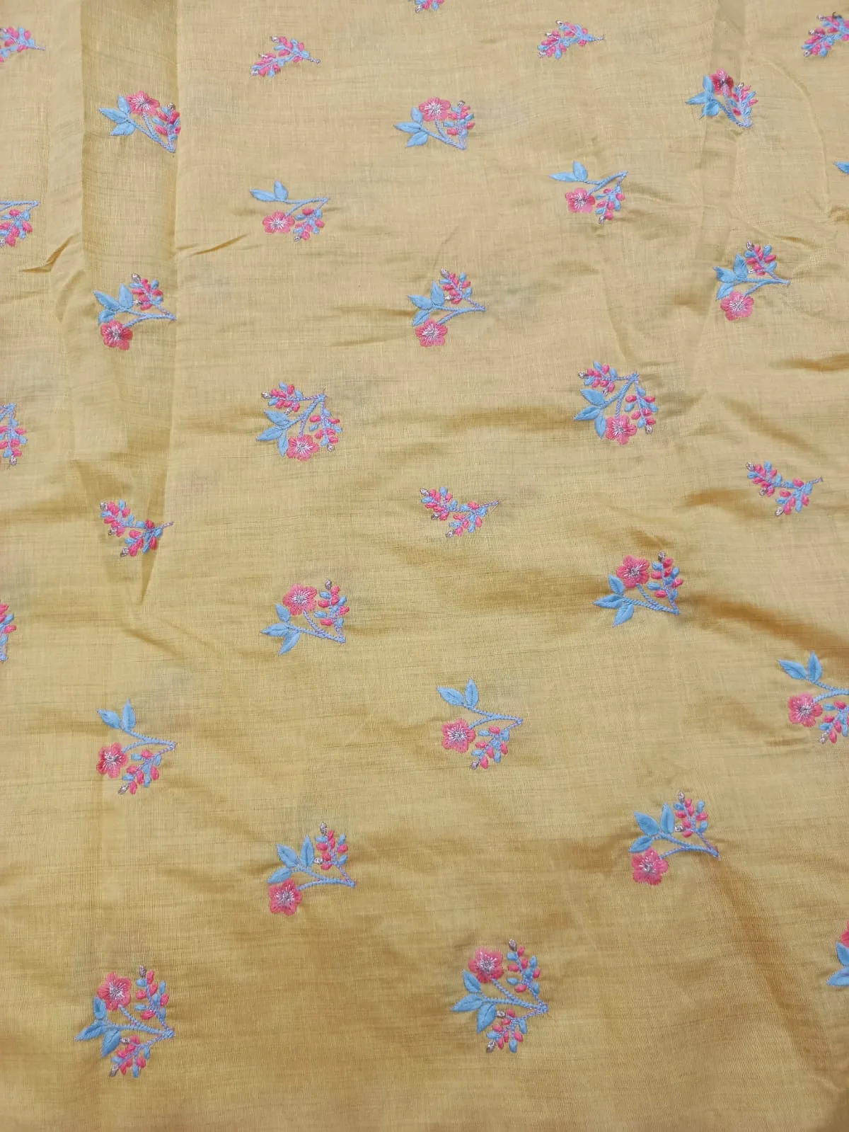 Cotton Linen Embroidered Fabric