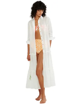 Cotton Ruffled Long Camisole ::RET