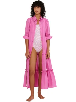 Cotton Ruffled Long Camisole ::RET