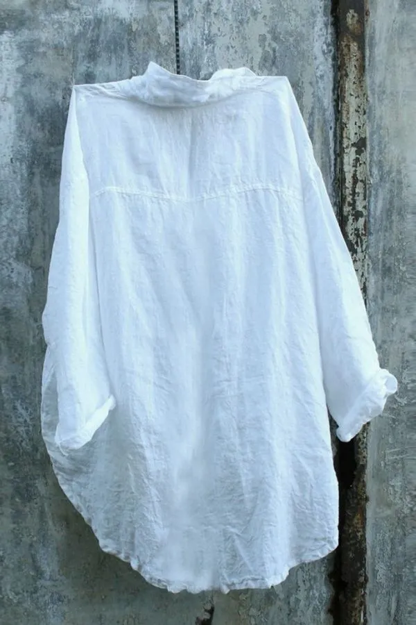 Cotton Solid Color Blouse