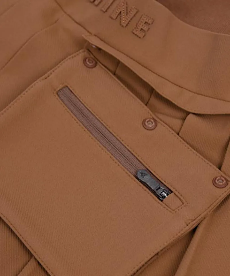 CREVE NINE: Shibori Pleated Skirt - Camel