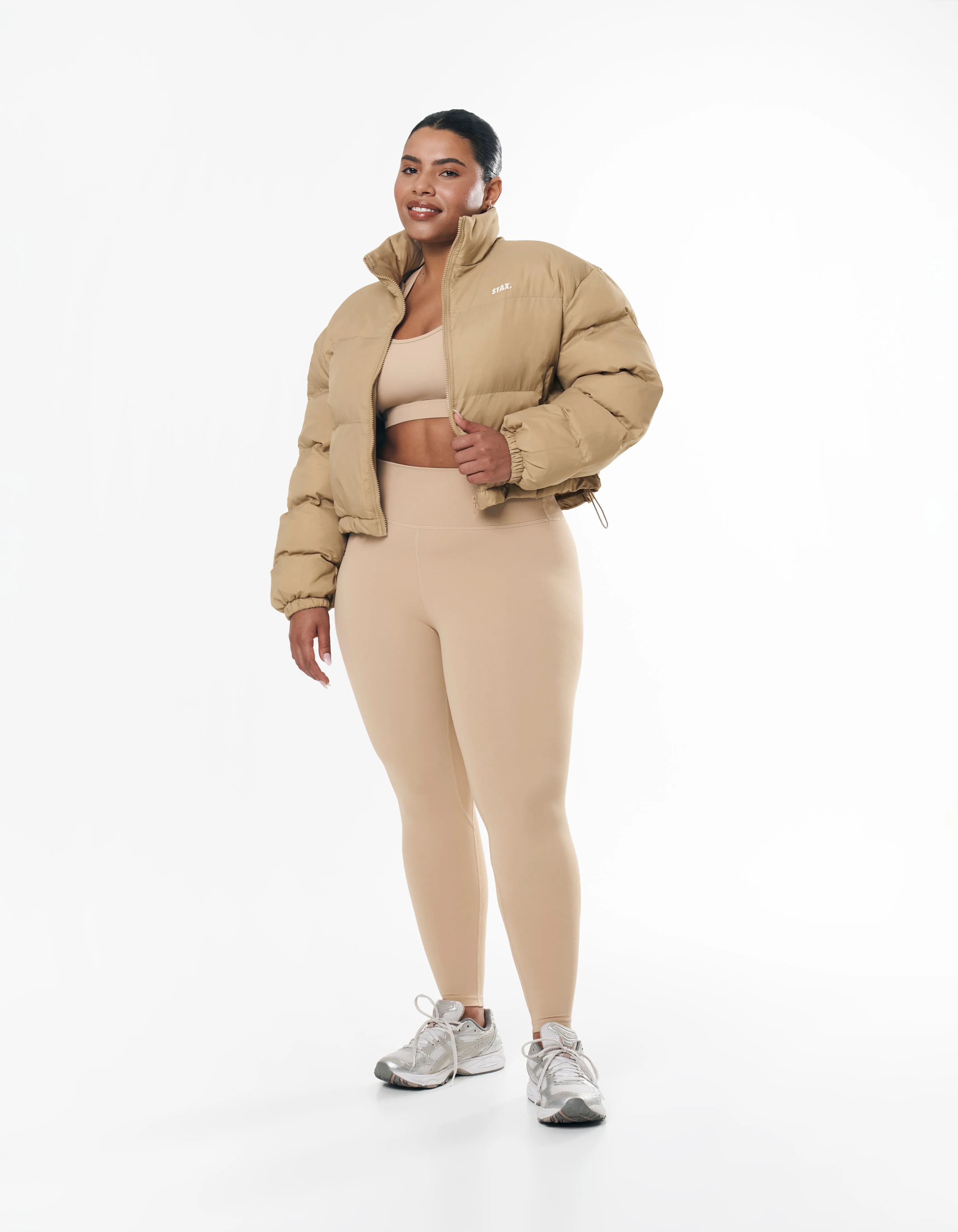 Cropped Puffer- Sand