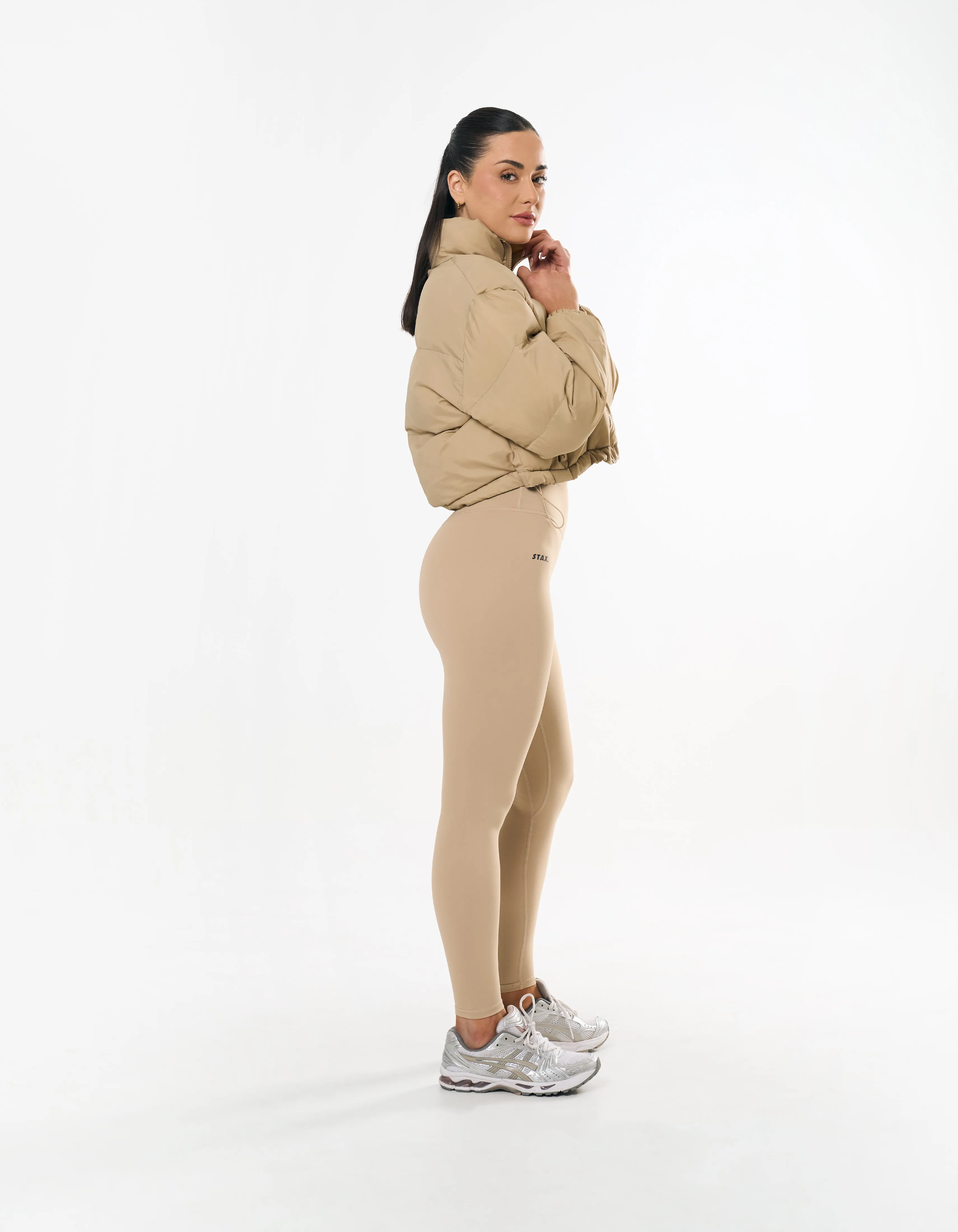 Cropped Puffer- Sand