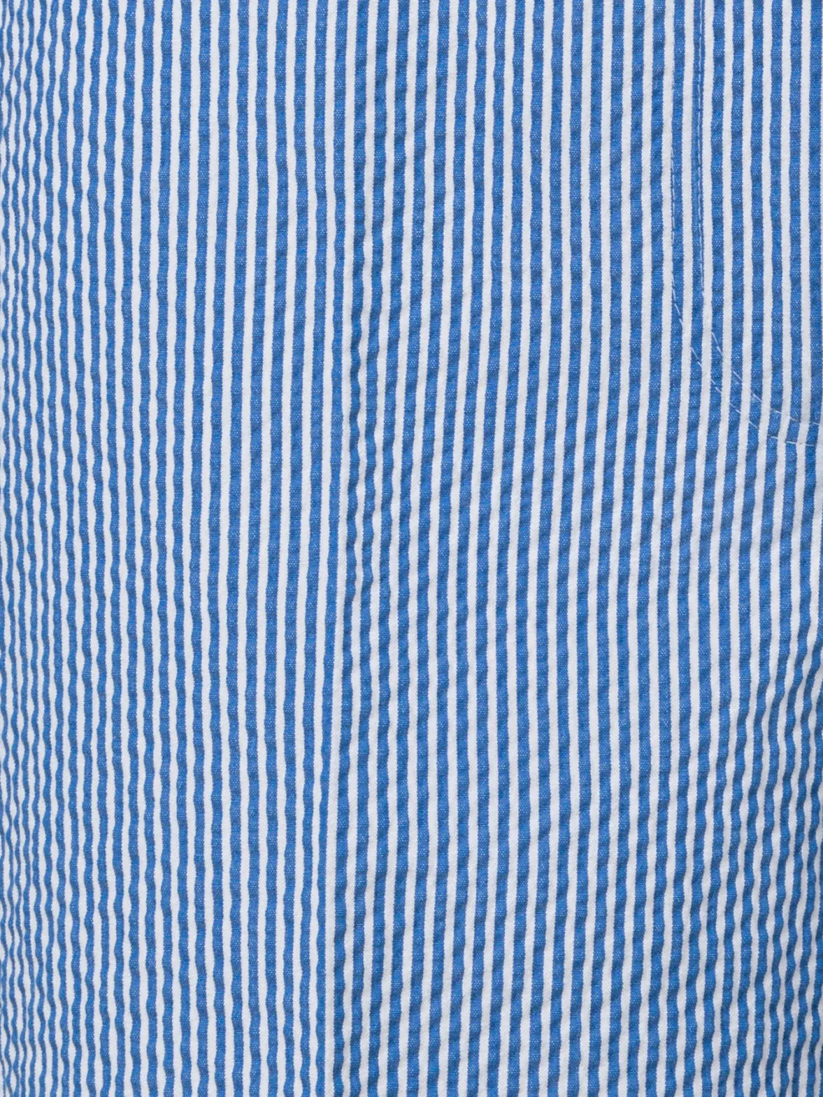 Cropped Wide Cotton Stretch Seersucker Pants