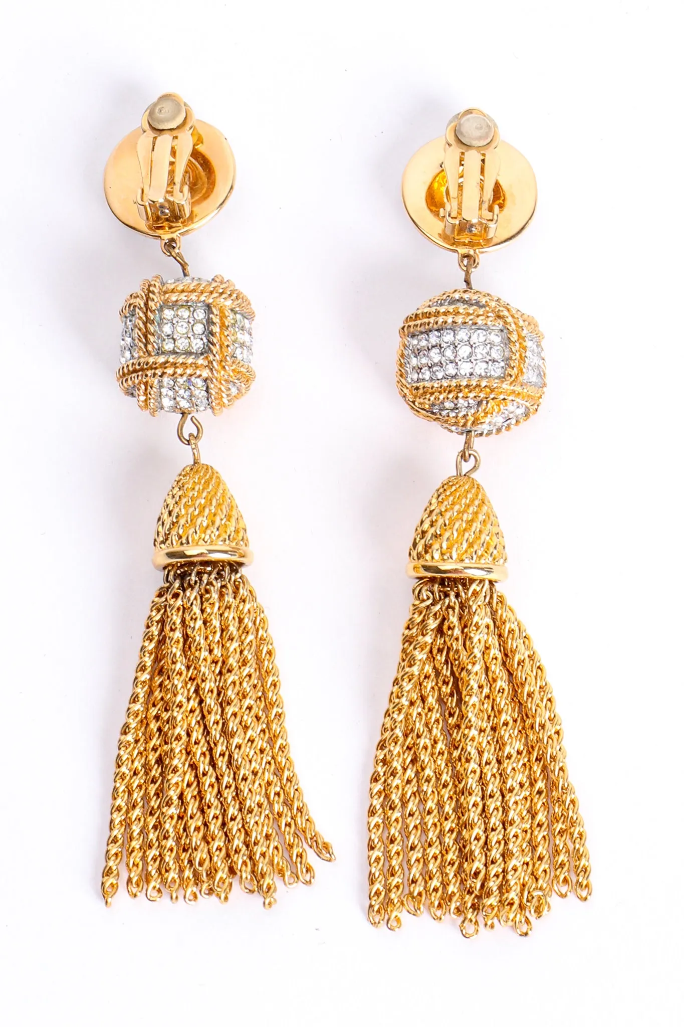 Crystal Chain Tassel Earrings
