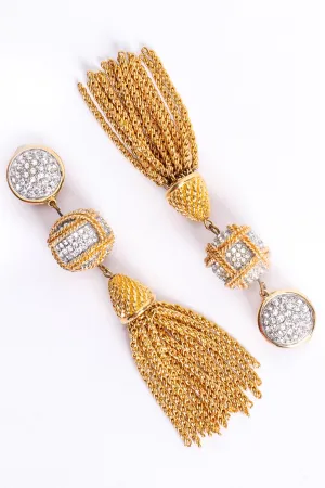 Crystal Chain Tassel Earrings