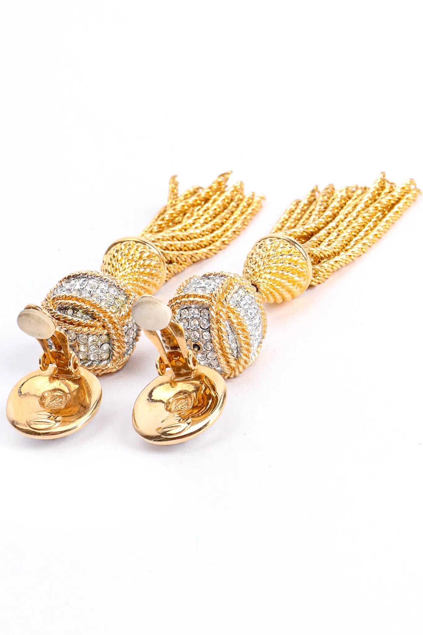 Crystal Chain Tassel Earrings