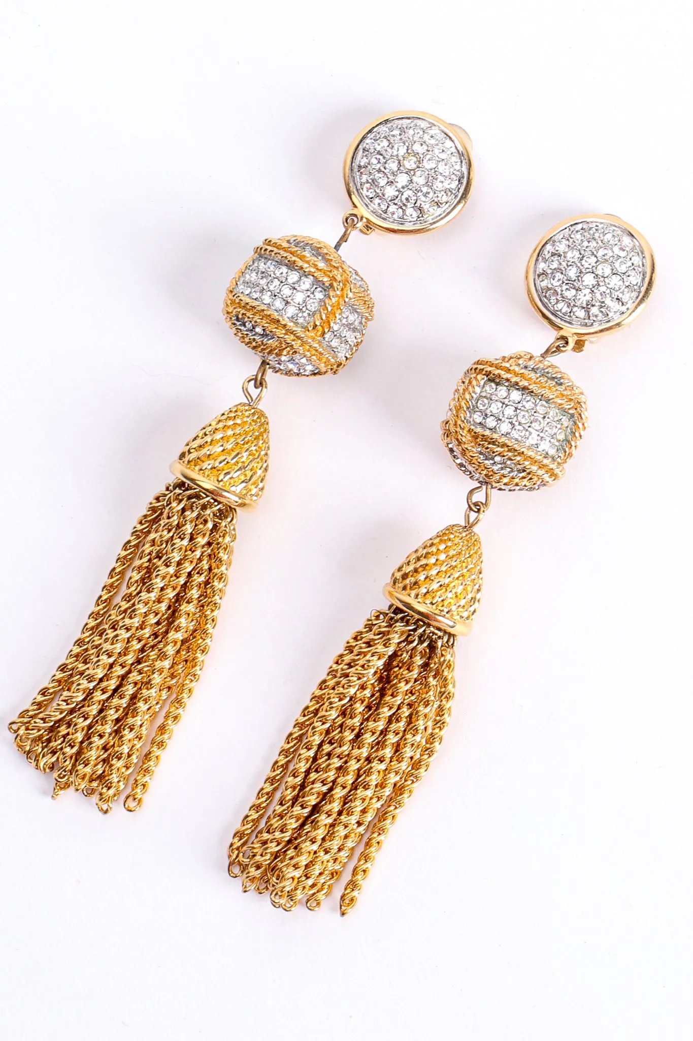 Crystal Chain Tassel Earrings