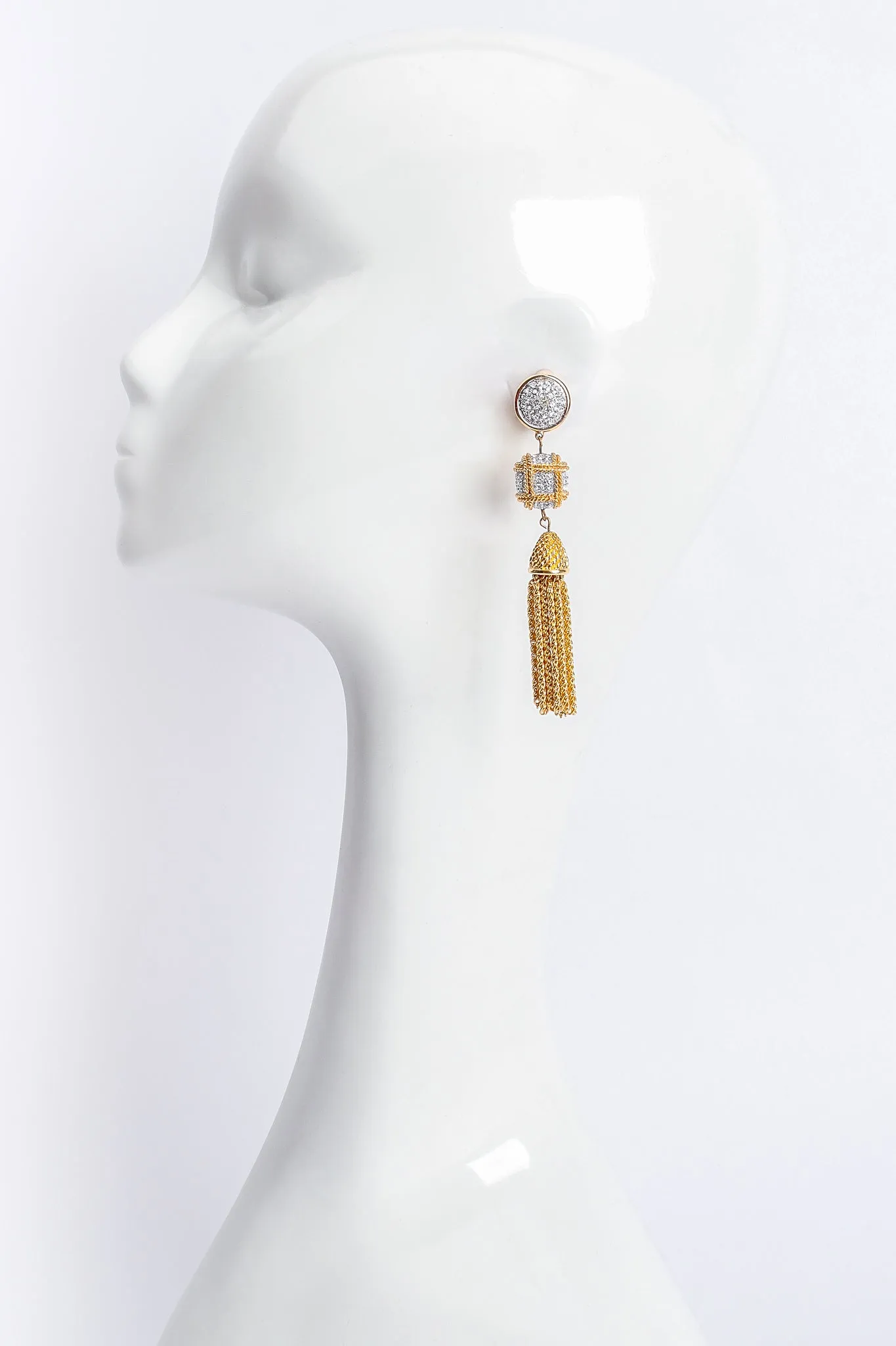 Crystal Chain Tassel Earrings