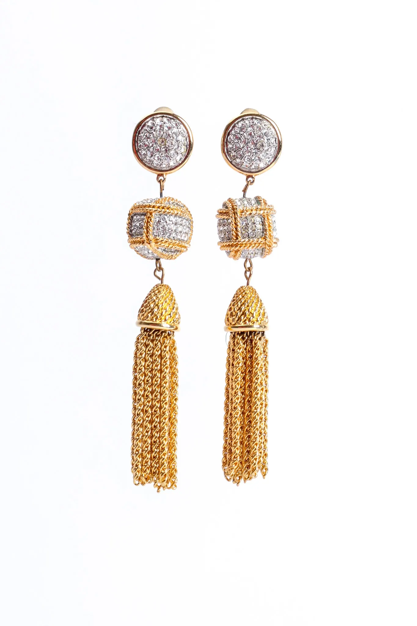 Crystal Chain Tassel Earrings