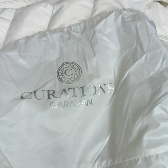 Curations Caravan White Quilted Packable Down Winter Coat - Size M