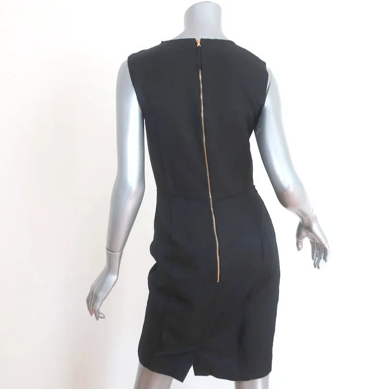 D&G Dolce & Gabbana Velvet Dress Black Size 42 Sleeveless Sheath