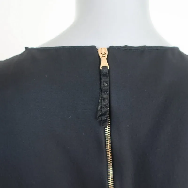 D&G Dolce & Gabbana Velvet Dress Black Size 42 Sleeveless Sheath