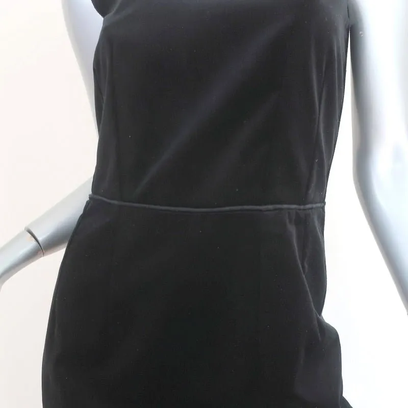 D&G Dolce & Gabbana Velvet Dress Black Size 42 Sleeveless Sheath